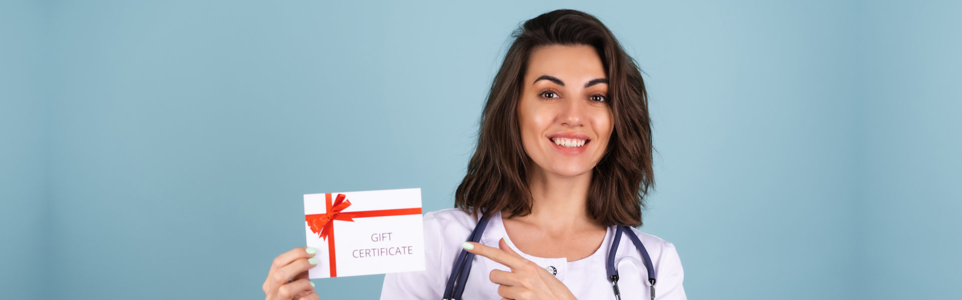 doctor holding a coupon